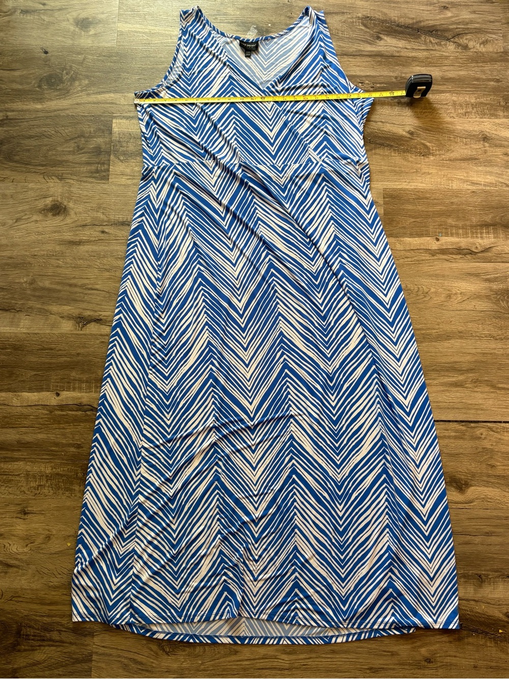 Lane Bryant Blue and White Chevron Maxi Dress